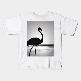 Flamingo Shadow Silhouette Anime Style Collection No. 147 Kids T-Shirt